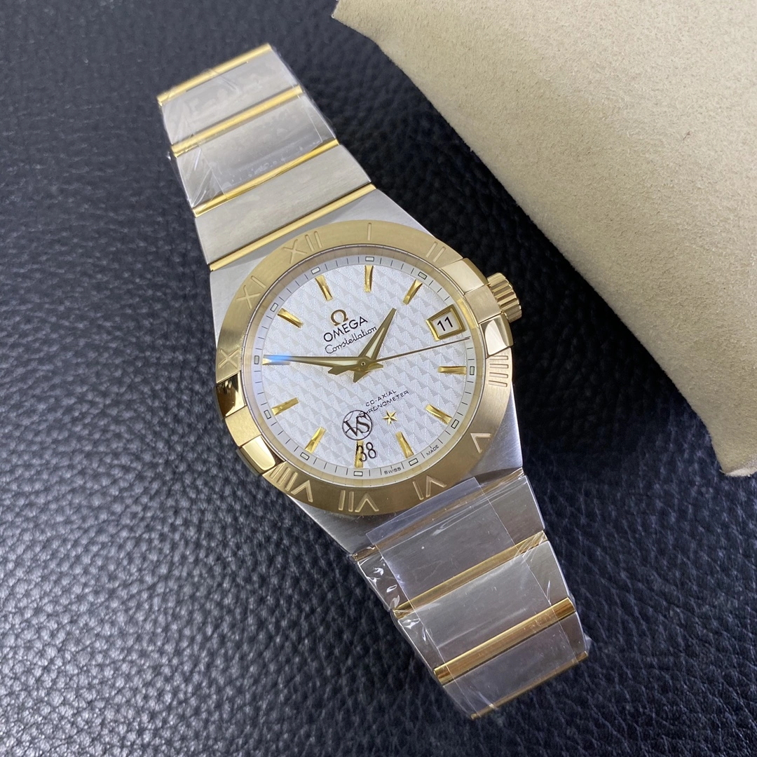 CBD Factory Omega Constellation Co-Axial 35mm Two-Tone White Pattern Dial (123.20.35.20.02.006) 1:1 Super Clone – DD2500 Movement ComfortFit 323